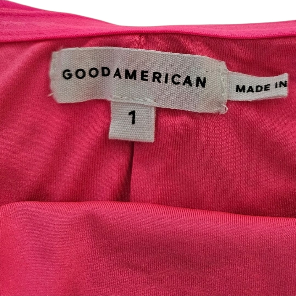 Good American Sexy Ruched Strapless Bodycon Tube Maxi Dress, Knockout Pink Sz 1 - Picture 8 of 10